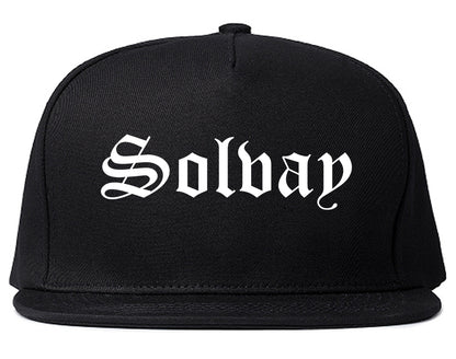 Solvay New York NY Old English Mens Snapback Hat Black