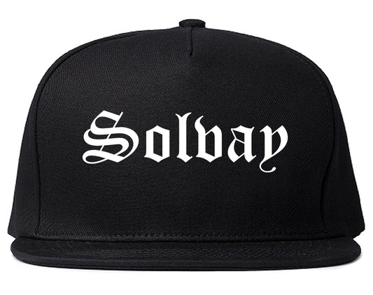 Solvay New York NY Old English Mens Snapback Hat Black