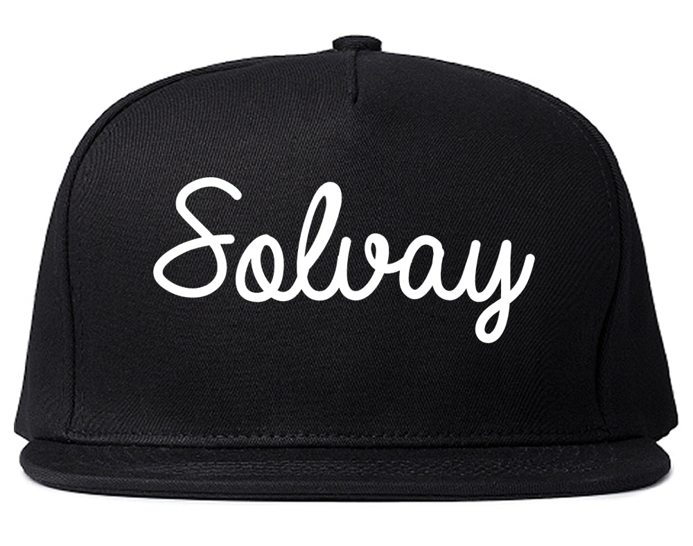 Solvay New York NY Script Mens Snapback Hat Black