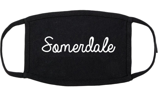 Somerdale New Jersey NJ Script Cotton Face Mask Black