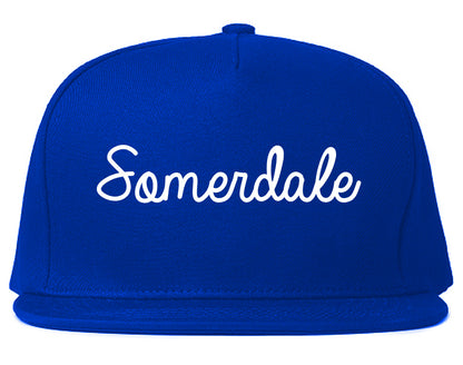 Somerdale New Jersey NJ Script Mens Snapback Hat Royal Blue