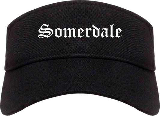 Somerdale New Jersey NJ Old English Mens Visor Cap Hat Black