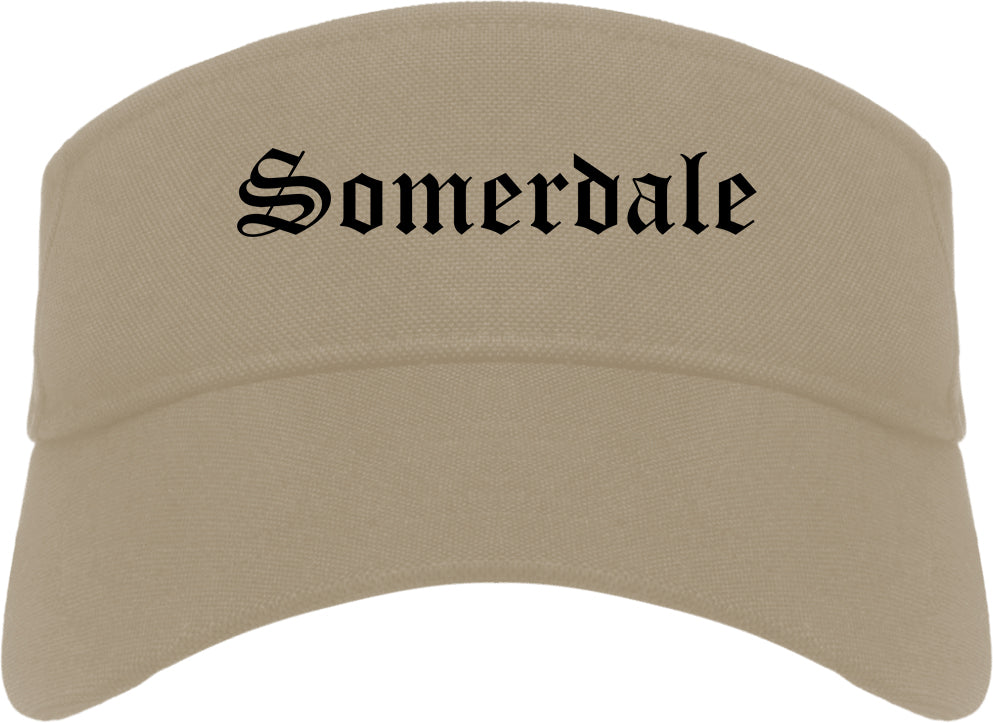 Somerdale New Jersey NJ Old English Mens Visor Cap Hat Khaki