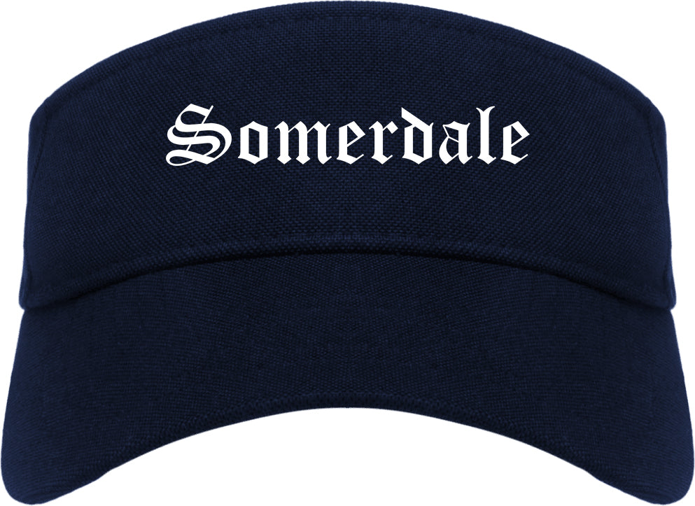 Somerdale New Jersey NJ Old English Mens Visor Cap Hat Navy Blue