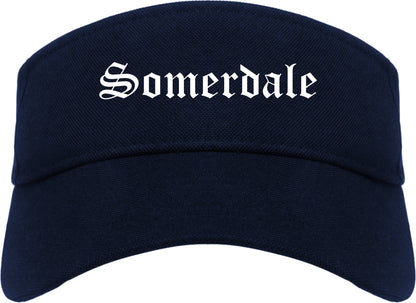 Somerdale New Jersey NJ Old English Mens Visor Cap Hat Navy Blue