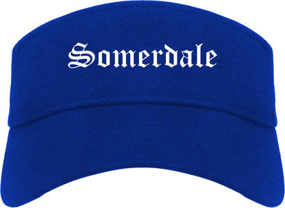 Somerdale New Jersey NJ Old English Mens Visor Cap Hat Royal Blue
