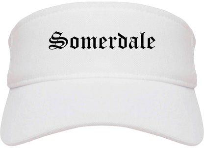 Somerdale New Jersey NJ Old English Mens Visor Cap Hat White