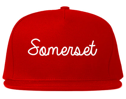 Somerset Kentucky KY Script Mens Snapback Hat Red