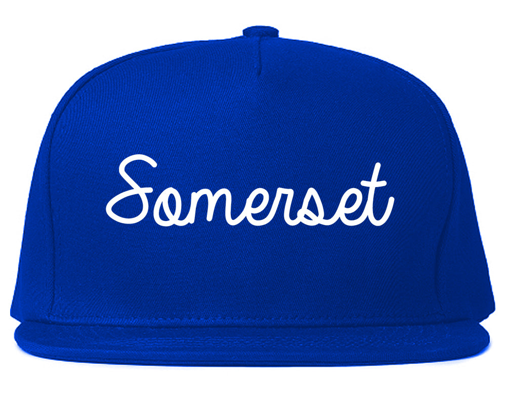 Somerset Kentucky KY Script Mens Snapback Hat Royal Blue