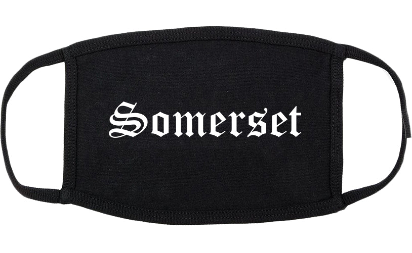 Somerset Pennsylvania PA Old English Cotton Face Mask Black