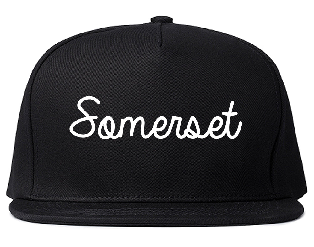 Somerset Pennsylvania PA Script Mens Snapback Hat Black