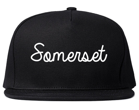Somerset Pennsylvania PA Script Mens Snapback Hat Black