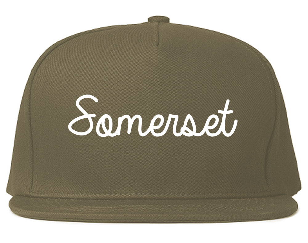 Somerset Pennsylvania PA Script Mens Snapback Hat Grey