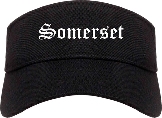 Somerset Pennsylvania PA Old English Mens Visor Cap Hat Black