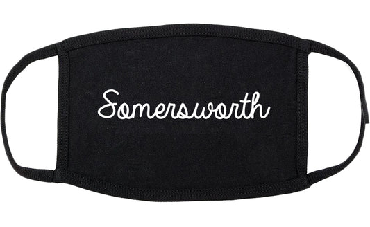 Somersworth New Hampshire NH Script Cotton Face Mask Black