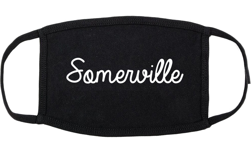Somerville New Jersey NJ Script Cotton Face Mask Black