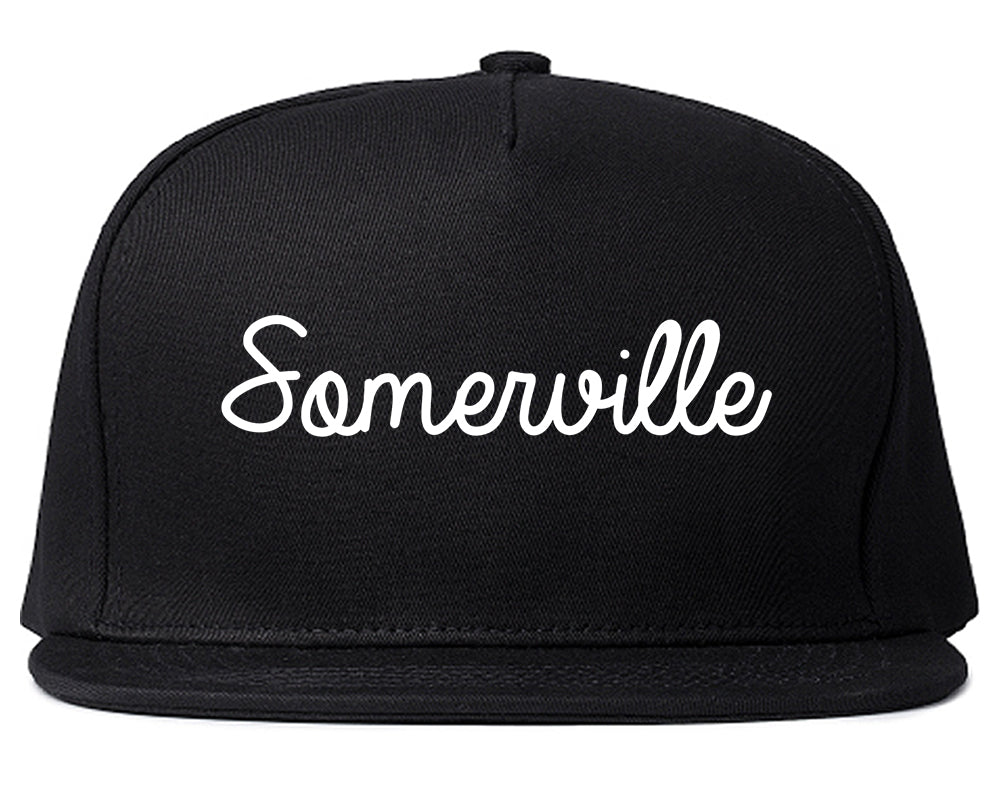 Somerville New Jersey NJ Script Mens Snapback Hat Black