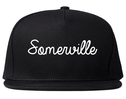Somerville New Jersey NJ Script Mens Snapback Hat Black