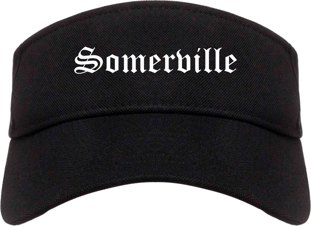 Somerville New Jersey NJ Old English Mens Visor Cap Hat Black