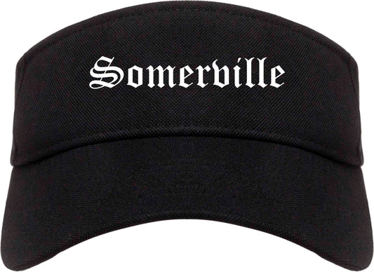 Somerville New Jersey NJ Old English Mens Visor Cap Hat Black