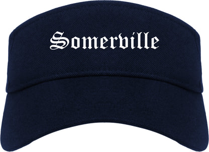 Somerville New Jersey NJ Old English Mens Visor Cap Hat Navy Blue