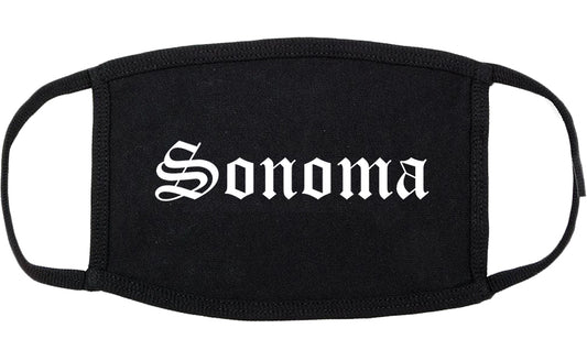 Sonoma California CA Old English Cotton Face Mask Black