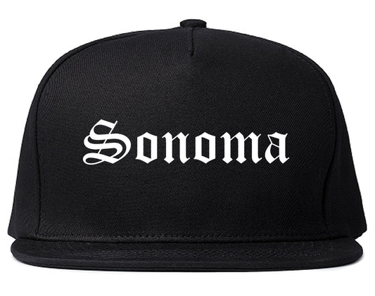 Sonoma California CA Old English Mens Snapback Hat Black
