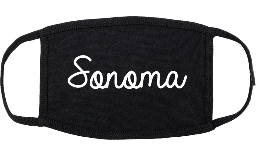 Sonoma California CA Script Cotton Face Mask Black