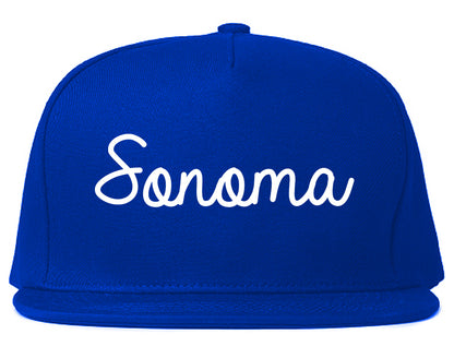 Sonoma California CA Script Mens Snapback Hat Royal Blue