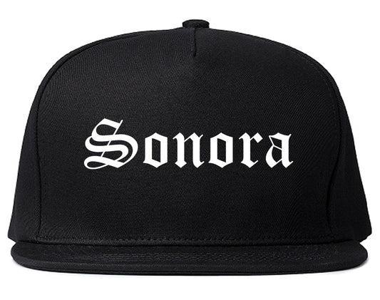 Sonora California CA Old English Mens Snapback Hat Black