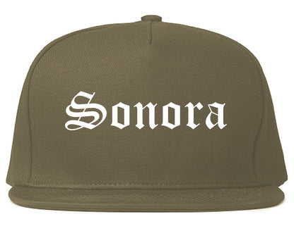 Sonora California CA Old English Mens Snapback Hat Grey
