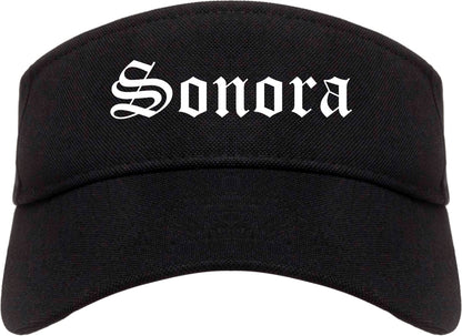 Sonora California CA Old English Mens Visor Cap Hat Black