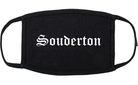 Souderton Pennsylvania PA Old English Cotton Face Mask Black