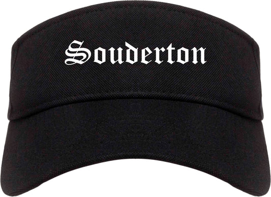 Souderton Pennsylvania PA Old English Mens Visor Cap Hat Black