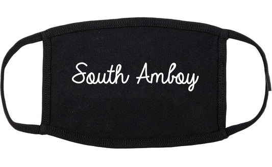 South Amboy New Jersey NJ Script Cotton Face Mask Black