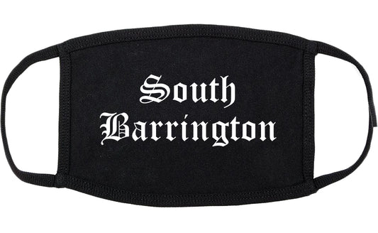 South Barrington Illinois IL Old English Cotton Face Mask Black