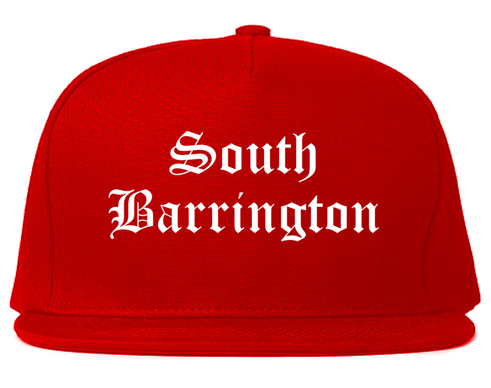 South Barrington Illinois IL Old English Mens Snapback Hat Red