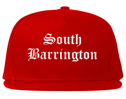 South Barrington Illinois IL Old English Mens Snapback Hat Red