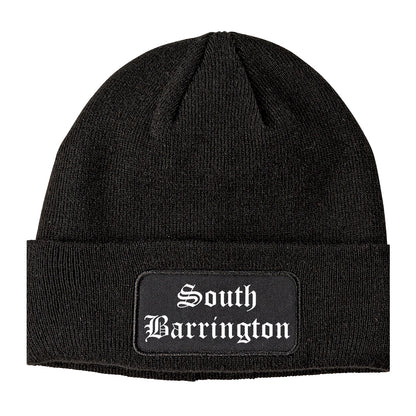 South Barrington Illinois IL Old English Mens Knit Beanie Hat Cap Black