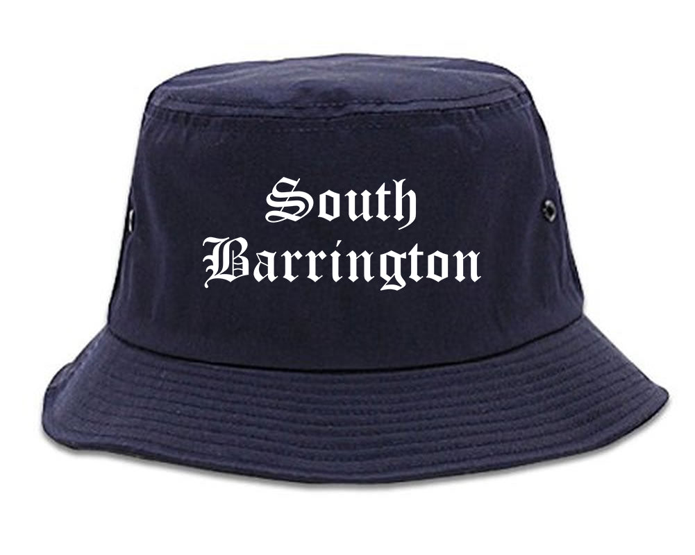 South Barrington Illinois IL Old English Mens Bucket Hat Navy Blue