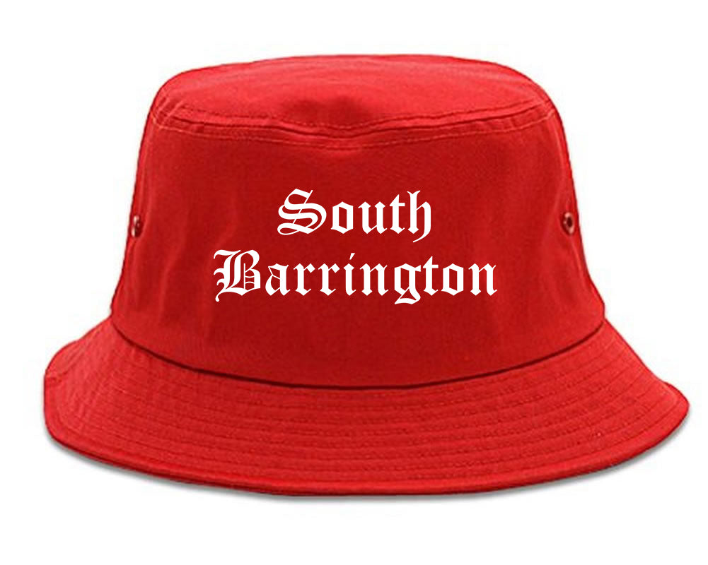 South Barrington Illinois IL Old English Mens Bucket Hat Red