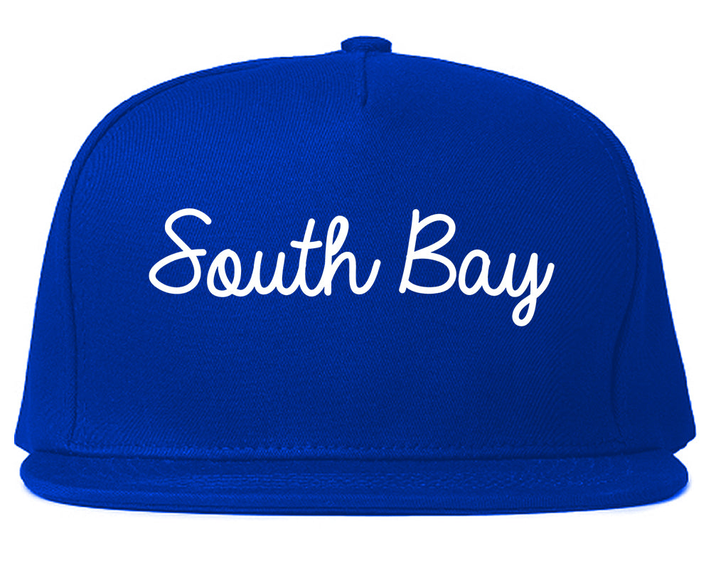 South Bay Florida FL Script Mens Snapback Hat Royal Blue