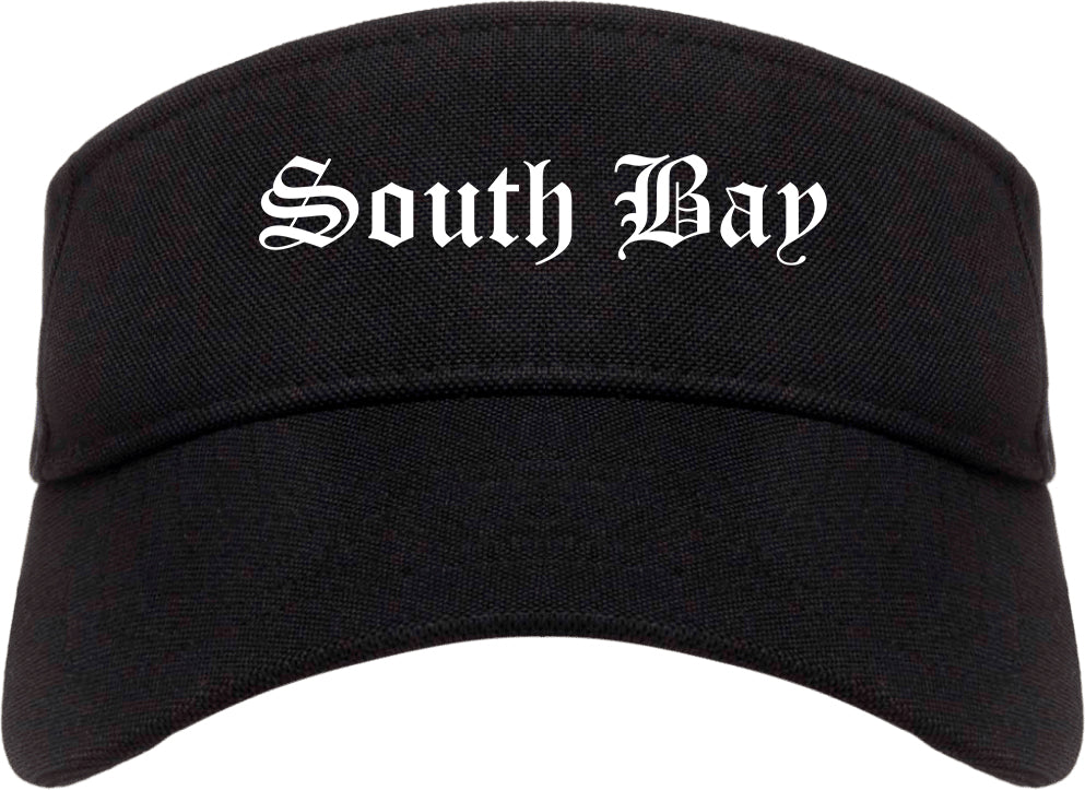 South Bay Florida FL Old English Mens Visor Cap Hat Black