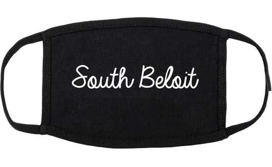 South Beloit Illinois IL Script Cotton Face Mask Black