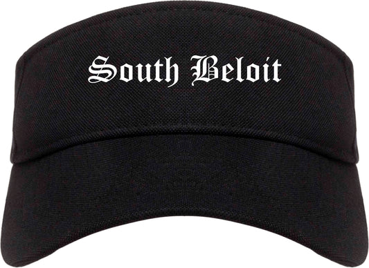 South Beloit Illinois IL Old English Mens Visor Cap Hat Black