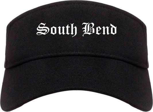 South Bend Indiana IN Old English Mens Visor Cap Hat Black
