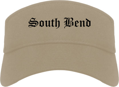 South Bend Indiana IN Old English Mens Visor Cap Hat Khaki