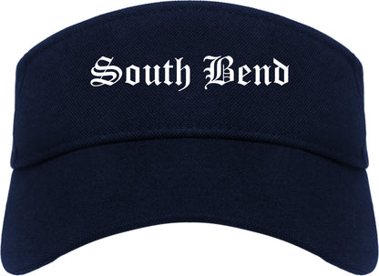 South Bend Indiana IN Old English Mens Visor Cap Hat Navy Blue