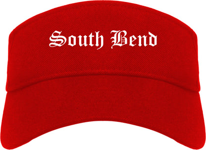 South Bend Indiana IN Old English Mens Visor Cap Hat Red
