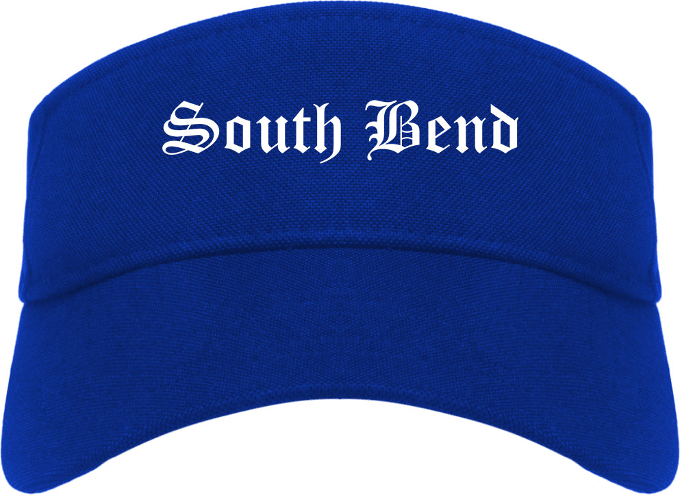 South Bend Indiana IN Old English Mens Visor Cap Hat Royal Blue